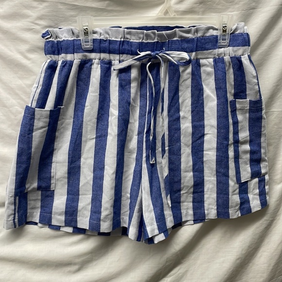 Cotton Bleu 2 pocket lined drawstring shorts ladies sz L 3/21/4 - Picture 2 of 6